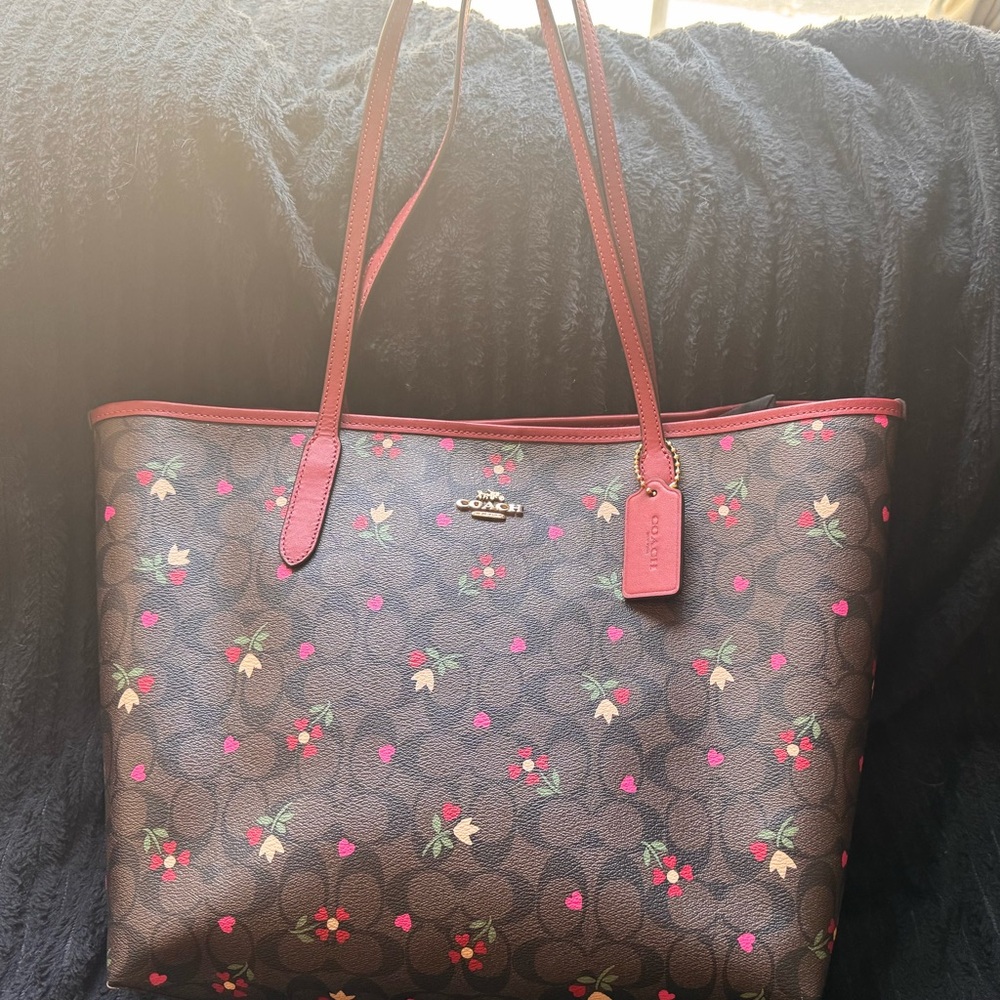 Coach Brown and Pink Tote Bag